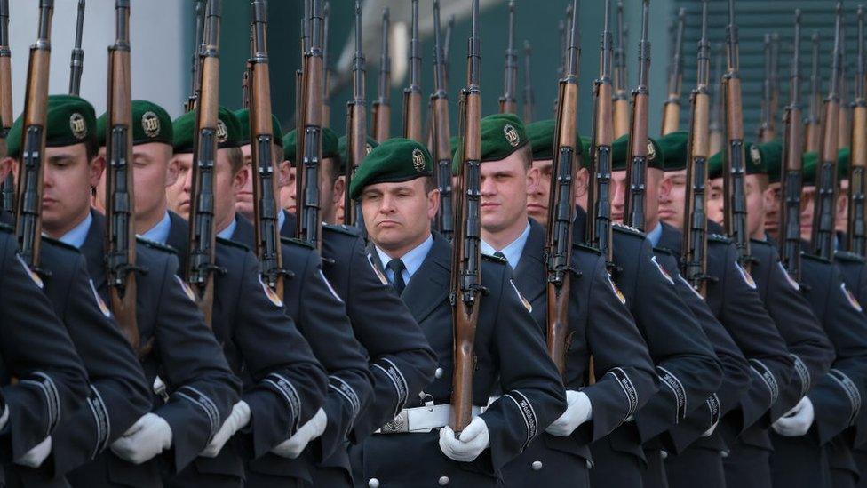 Soldiers of the German Bundeswehr, pictured in March 2019 in Berlin