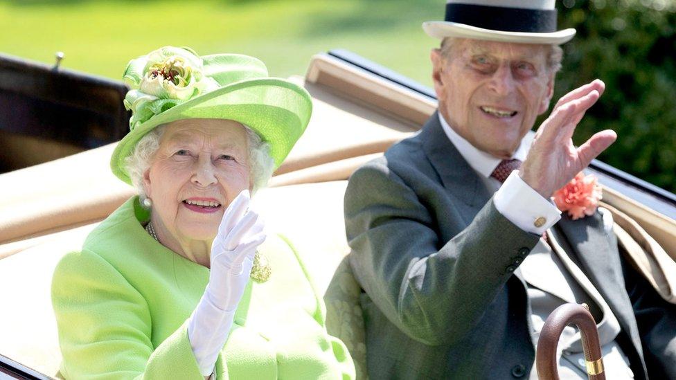 The Queen and Prince Philip at Ascot on Tuesday