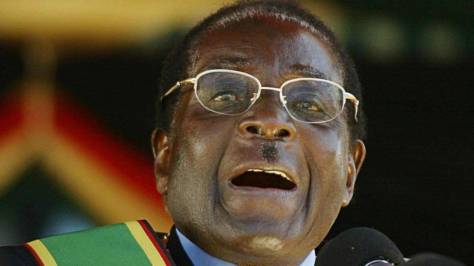 Robert Mugabe speaks 15 August 2006, at the Zimbabwe Defence Forces Day celebration at Rufaro Stadium in Harare