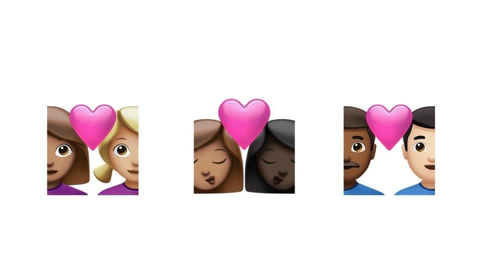 New mixed race couple emojis