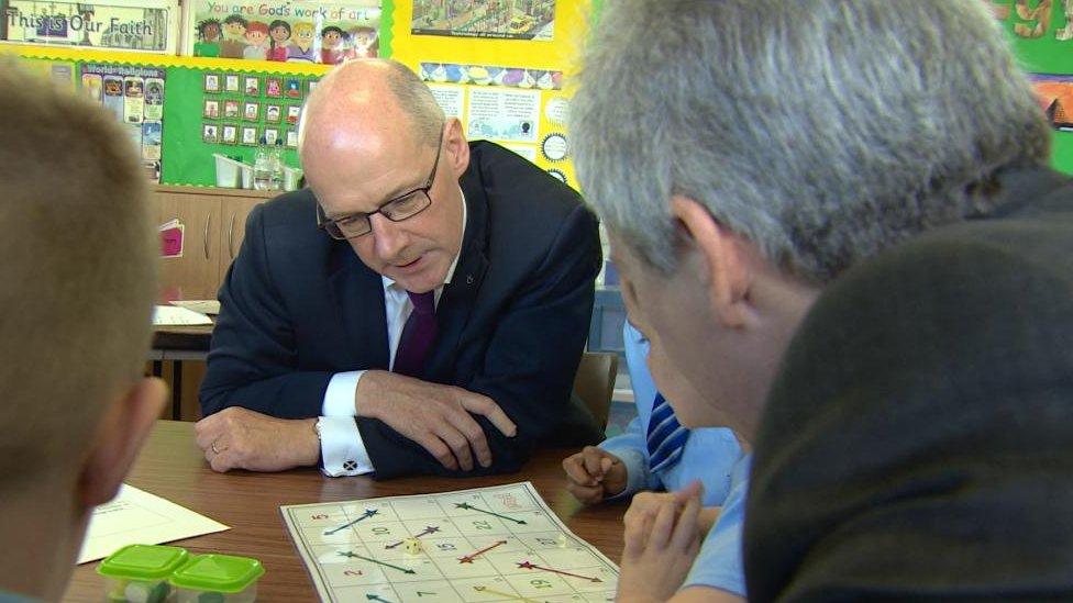 Mr Swinney on school visit