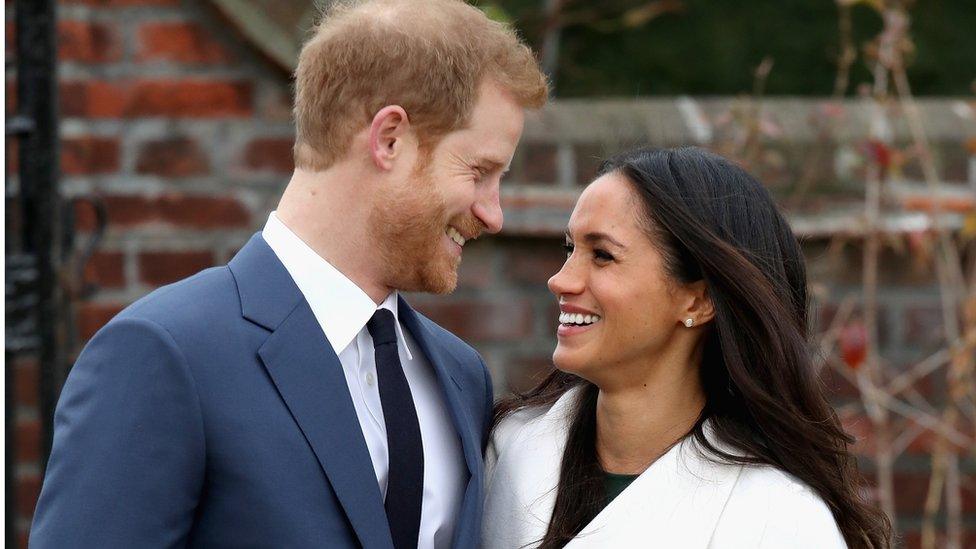 Prince Harry and Meghan Markle announcing their engagement