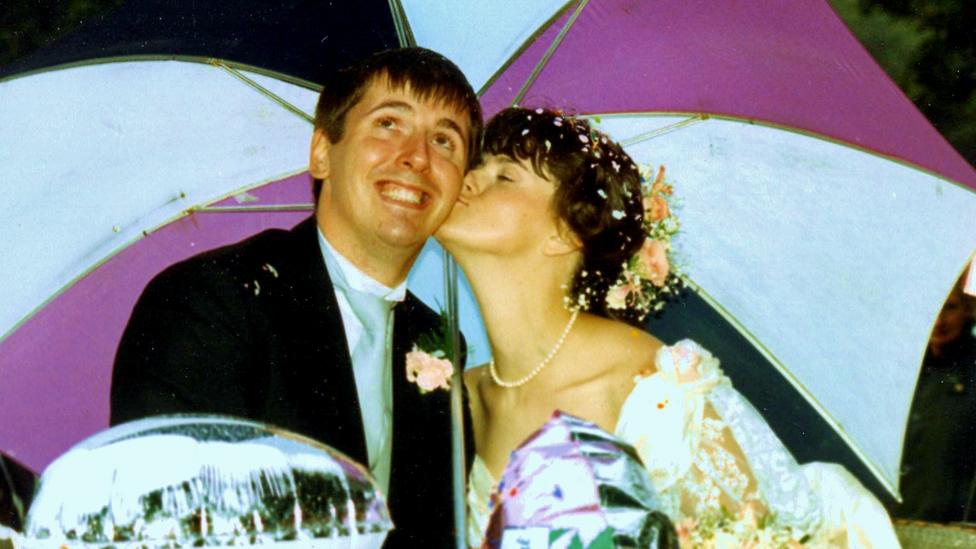 Wyn and Kay on their wedding day