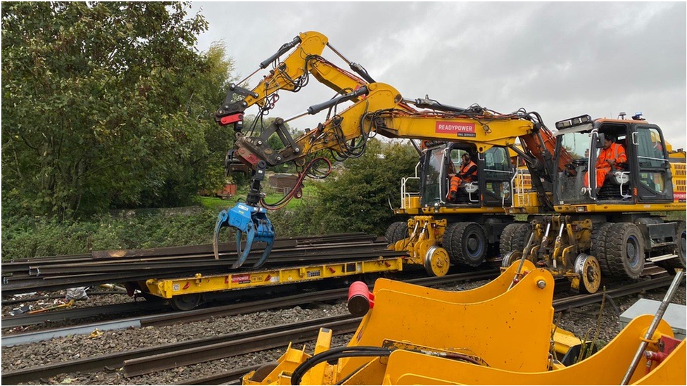 engineering work along the railway line