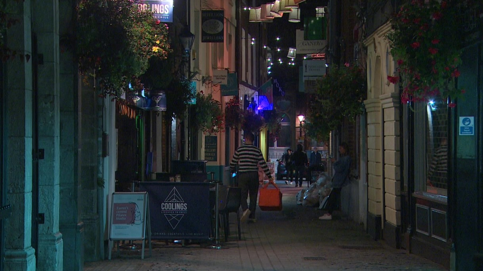 Exeter streets at night