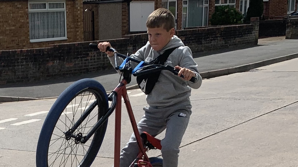 Ethan with bike