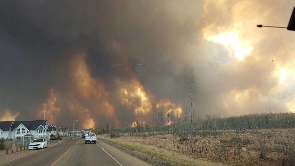 Blaze outside Fort McMurray on 3 May 2016