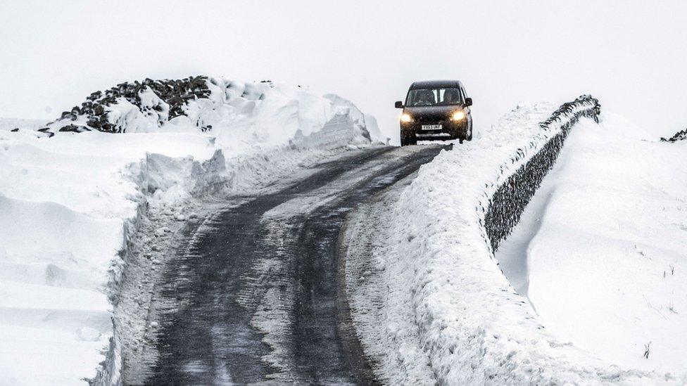 A car in snowy conditions