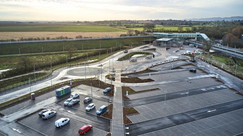 Aerial view of Worcestershire Parkway station