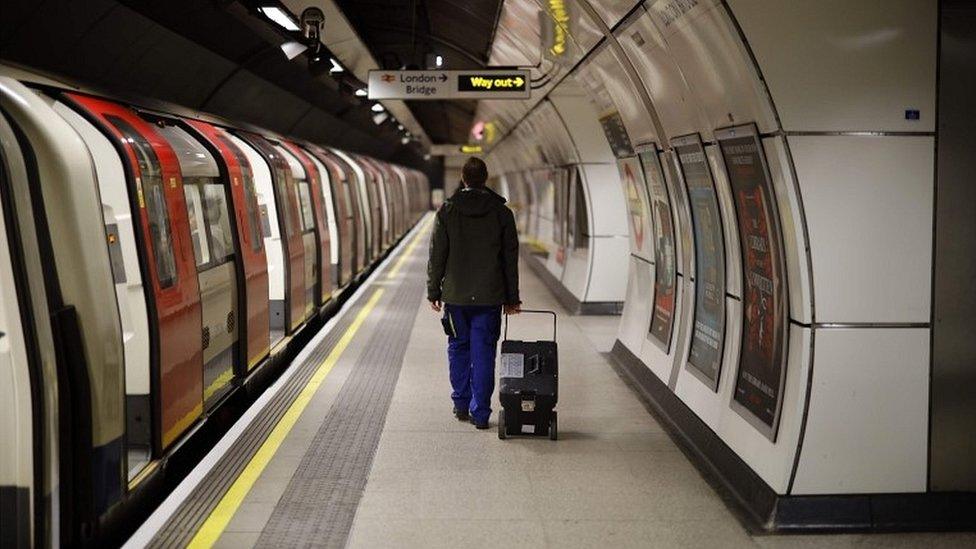 Person on Tube platform