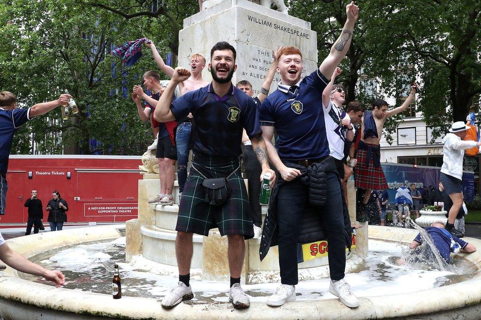 fans in Leicester Square on Friday