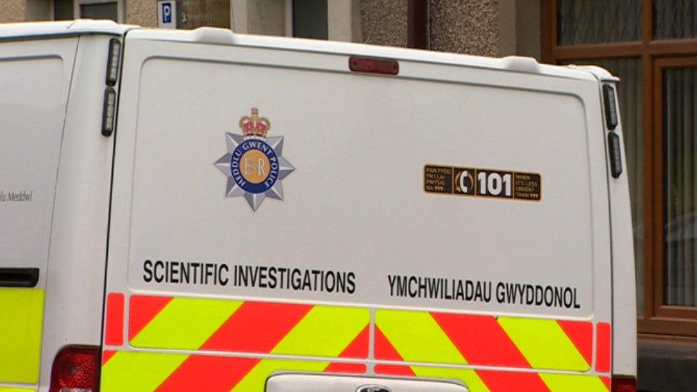 forensics van at the house in Pentrechwyth Road, Swansea