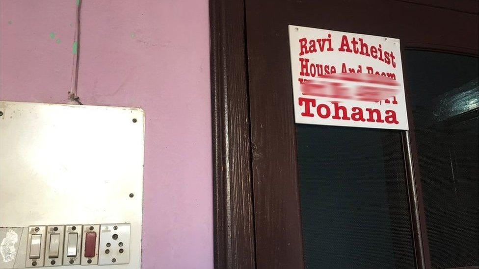 The name plate at Ravi Atheist's house