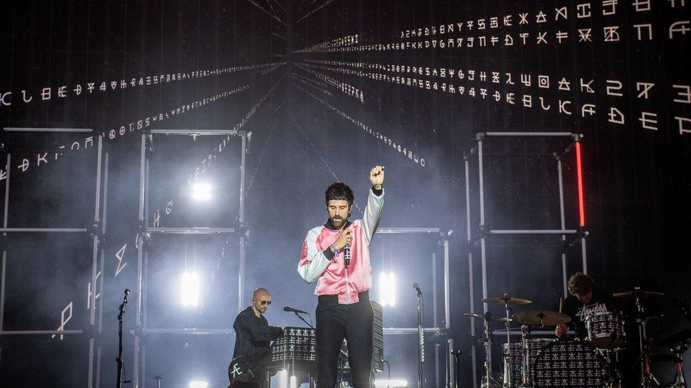 Kasabian performing on the main stage at the Trnsmt Festival at Glasgow Green in Glasgow, Saturday July 8, 2023