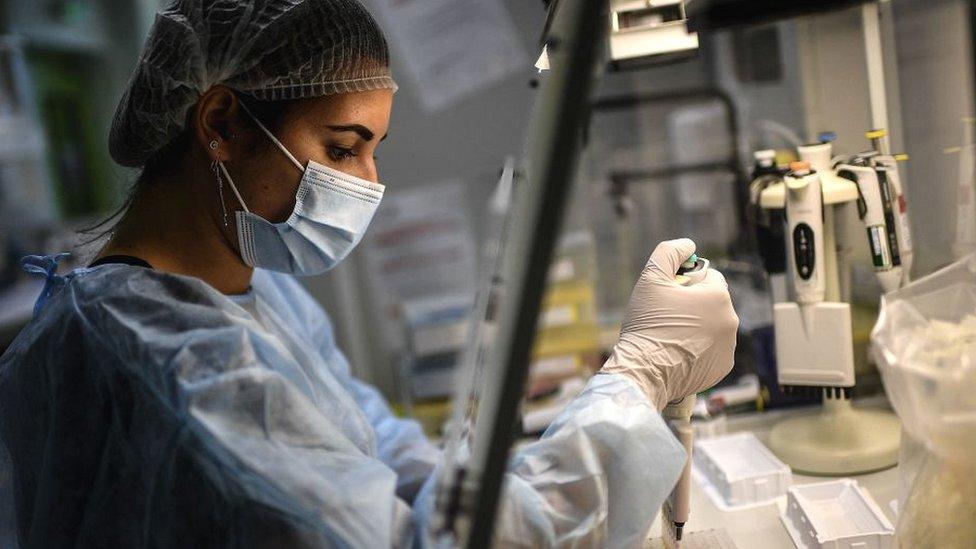 Lab worker in French laboratory