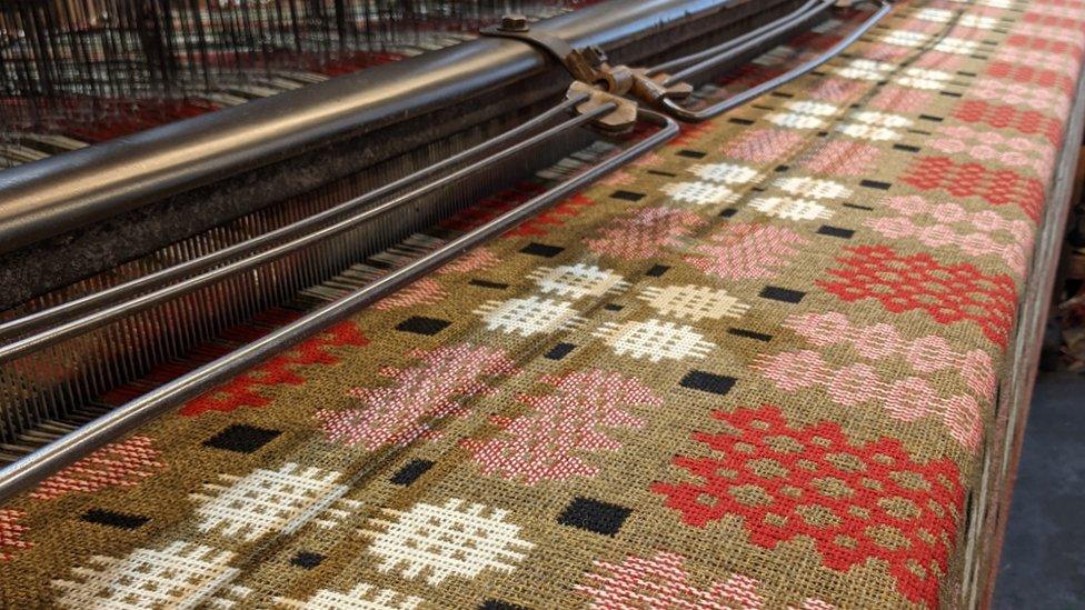 Tapestry on a loom