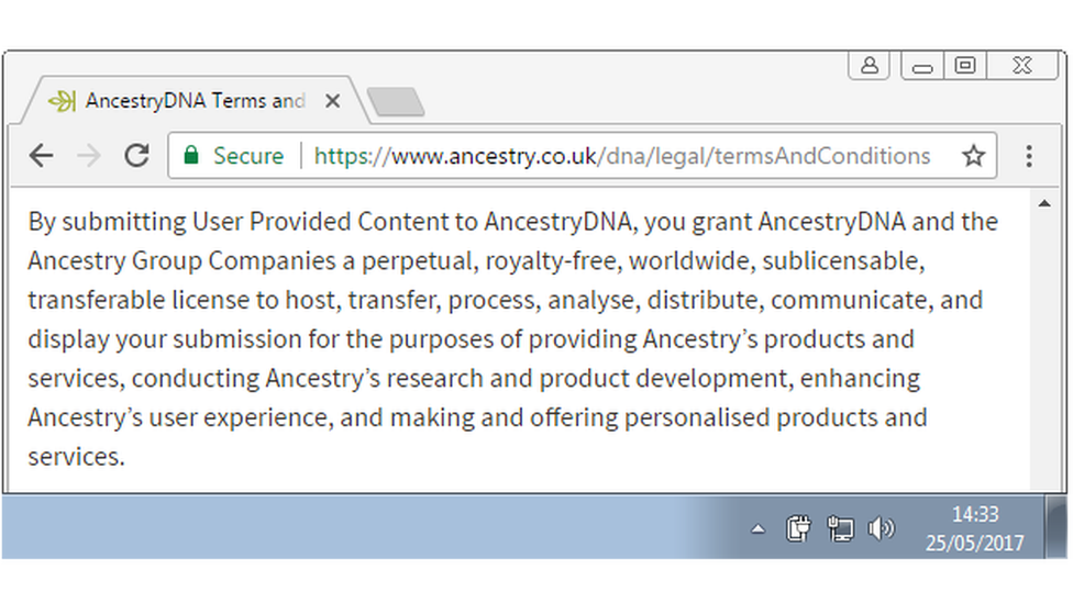 Ancestry DNA clause