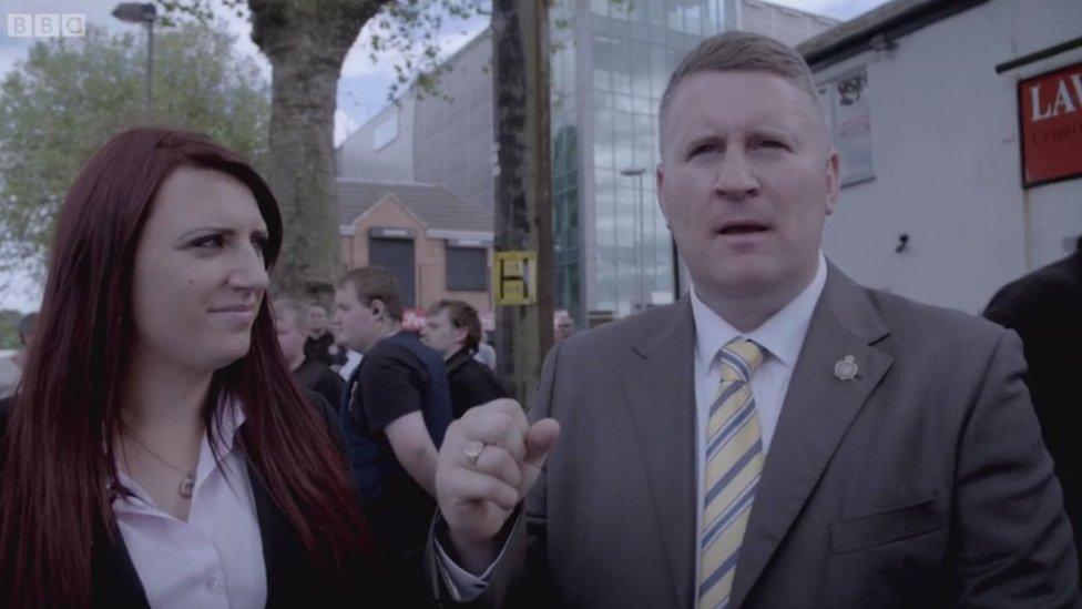 Britain First leader Paul Golding and deputy Jayda Fransen