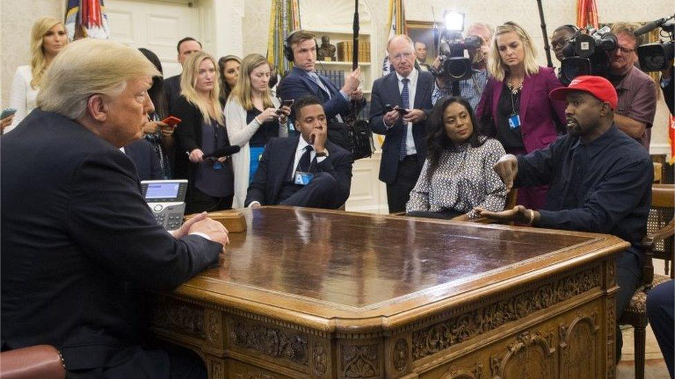 Donald Trump and Kanye West at the White House