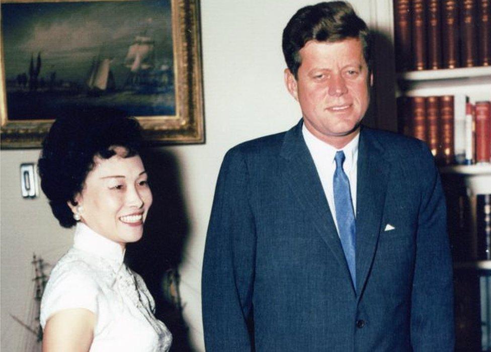 Anna Chennault with JFK in 1962