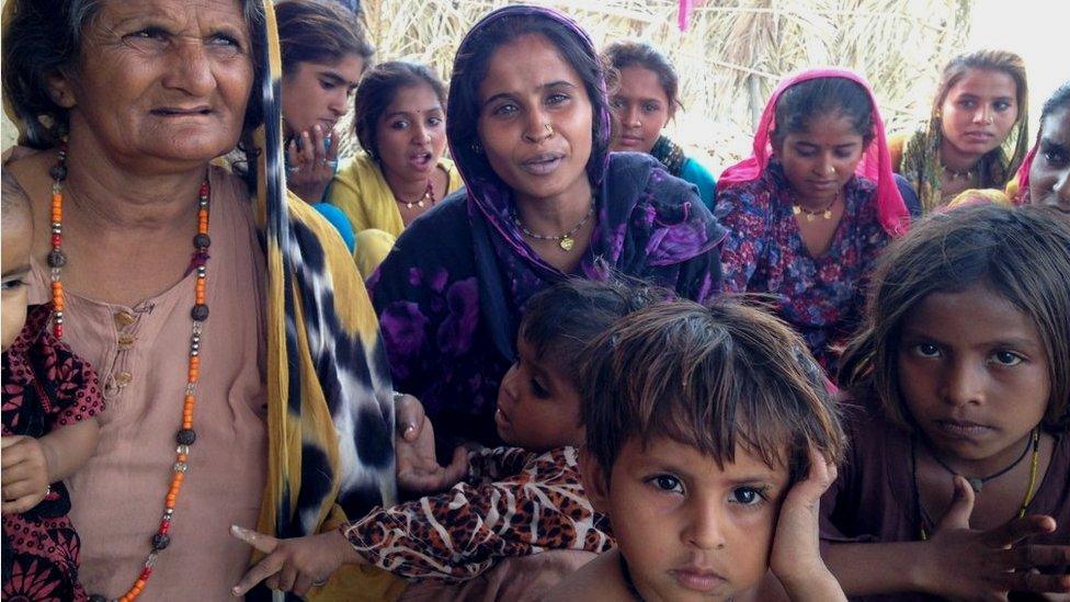 Pakistani Hindus at a camp in Delhi