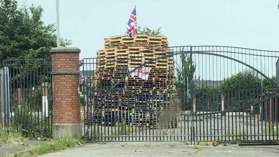 The Adam Street bonfire is close to an interface in north Belfast