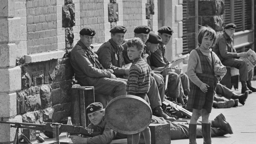 Soldiers in Northern Ireland during The Troubles, 16th August 1969