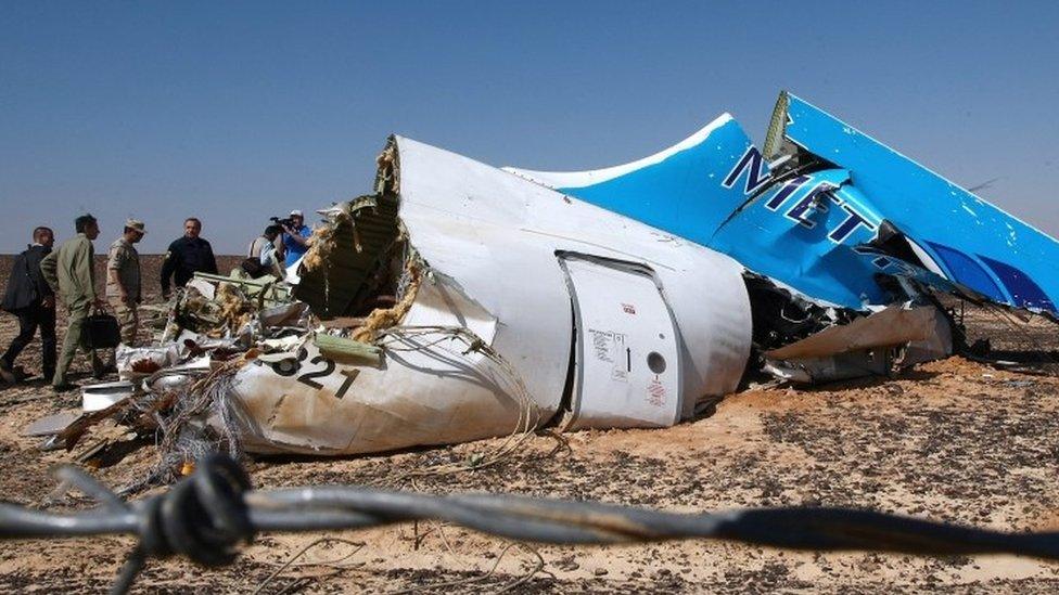 Wreckage of Russian airliner in Egypt, November 2015