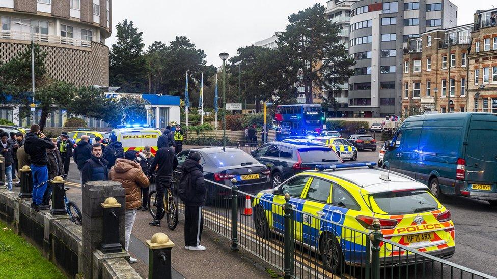 Police in Meyrick Road