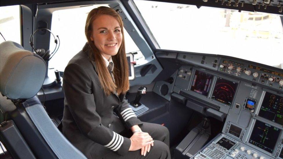 Kate McWilliams pictured in a cockpit