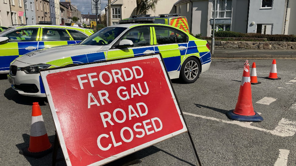 Police cars in Bangor