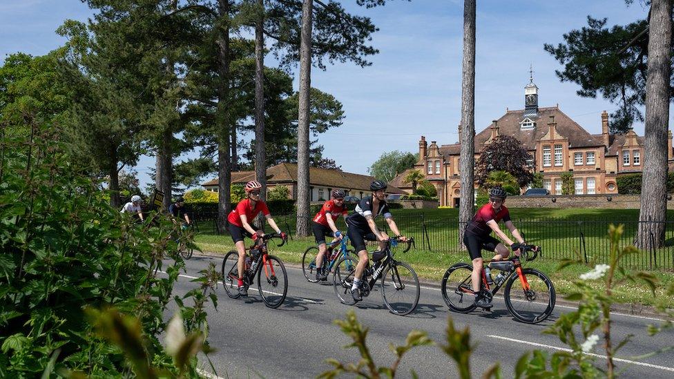 RideLondon cyclists in Essex