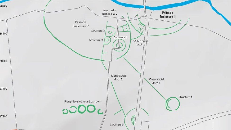 Map of newly dated enclosures