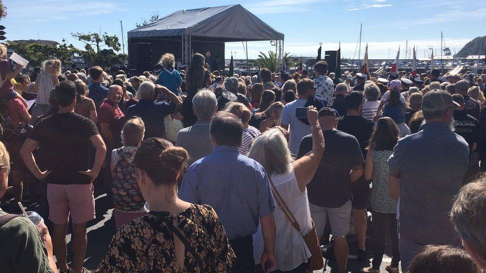 Islanders at St Peter Port for the Proclamation of King Charles III