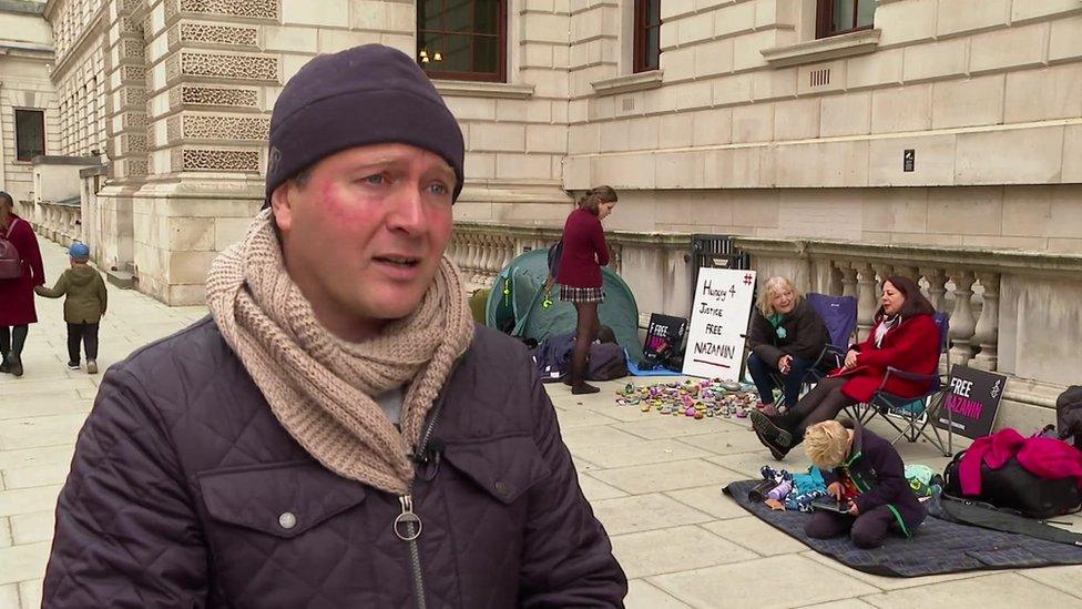 Richard Ratcliffe outside Whitehall