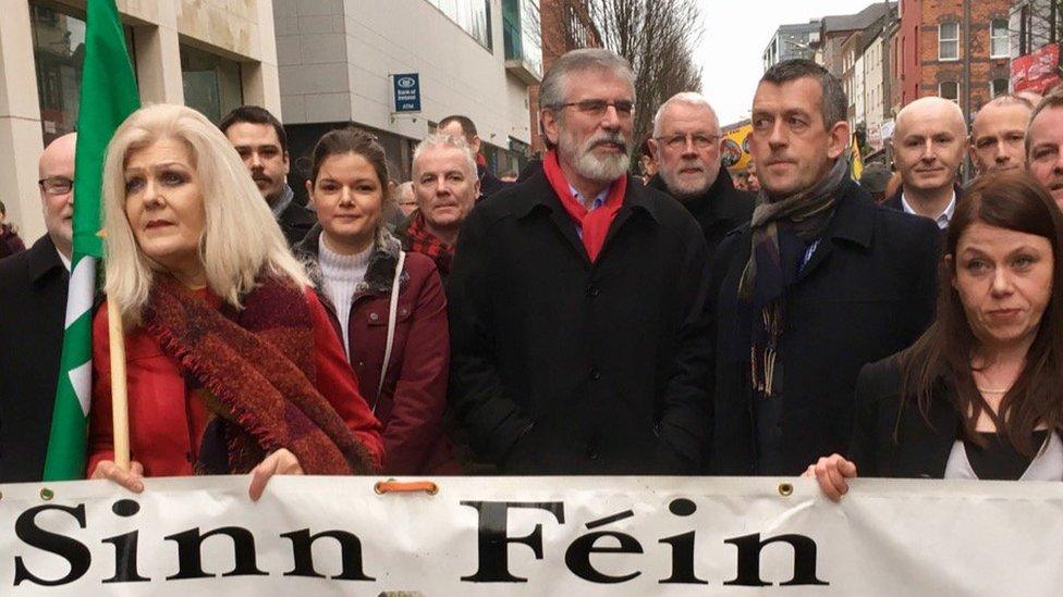 Mr Adams at a commemoration event in Limerick