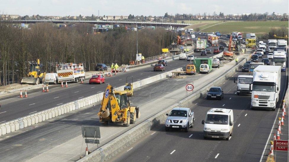 Motorway roadworks