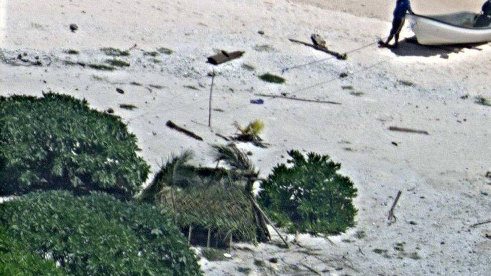 A shelter on a beach