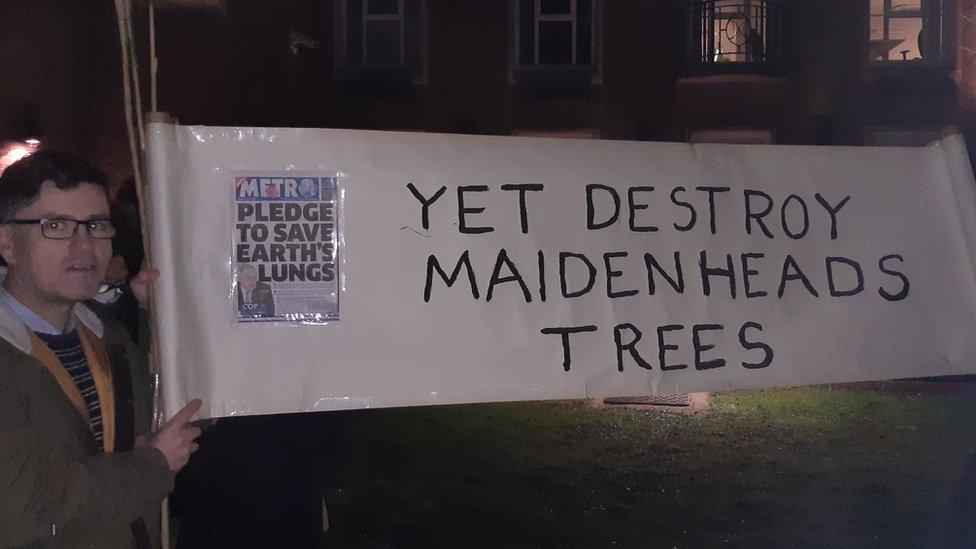 Protesters outside Maidenhead Town Hall