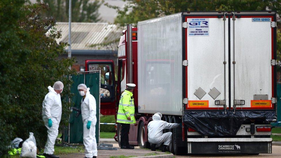 Forensic teams at lorry