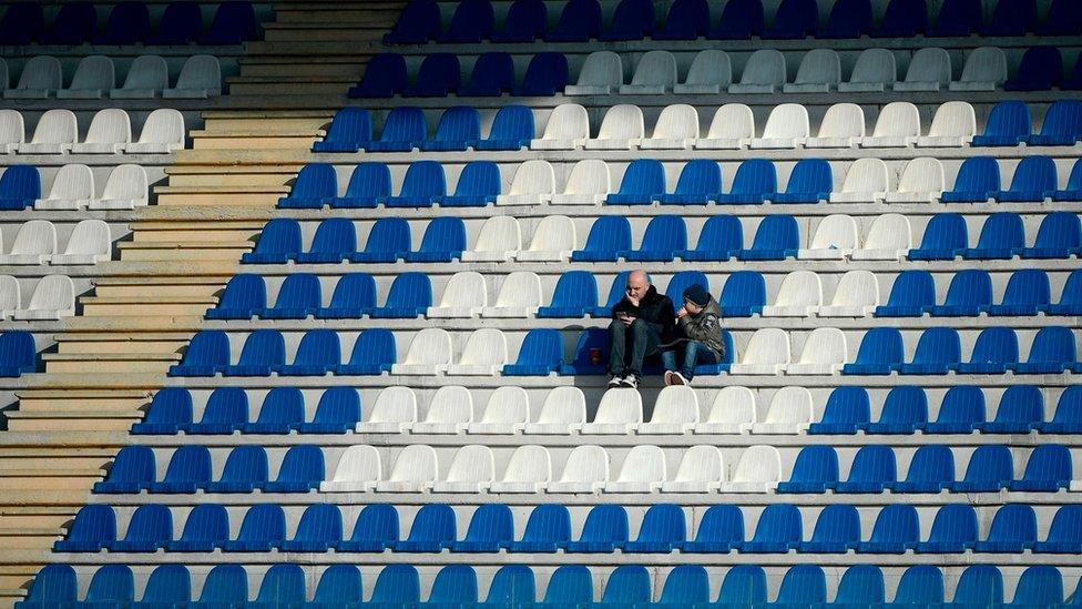 Empty football stadium