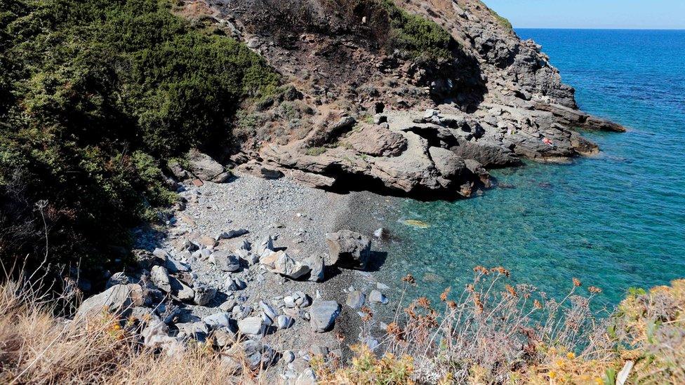 The creek where the brawl erupted near Sisco, Corsica, 14 August