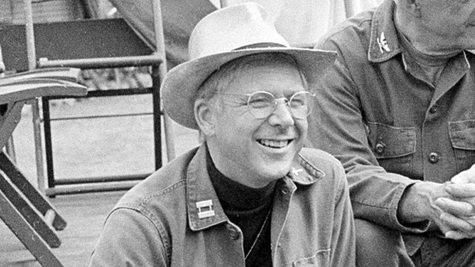 William Christopher, pictured with cast members of television series "M*A*S*H" in Los Angeles on 15 September 1982