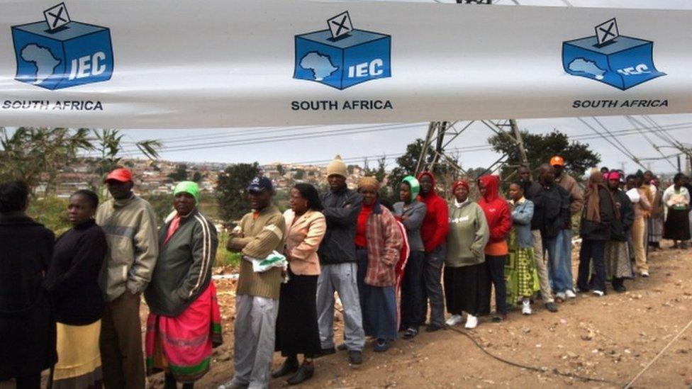 South African voters queuing