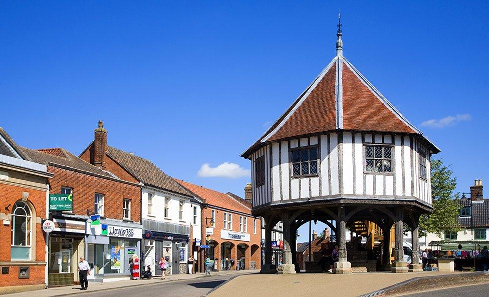 The historic Market Cross building in the town of Wymondham, Norfolk