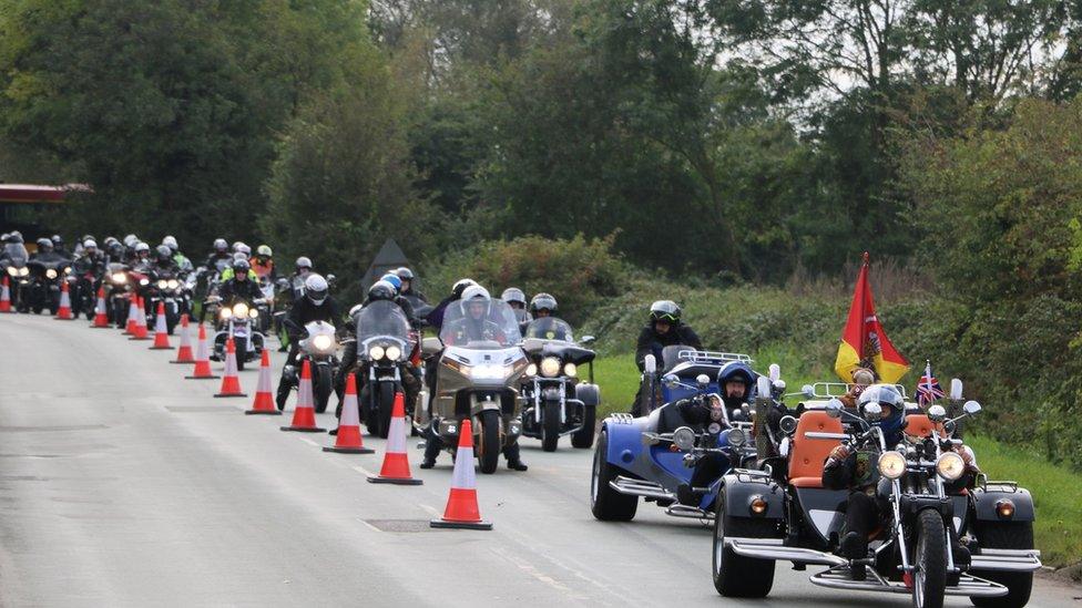 Riders taking part in Ride to the Wall