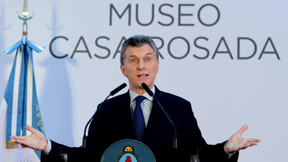 President Mauricio Macri at the re-opening of the Casa Rosada Museum