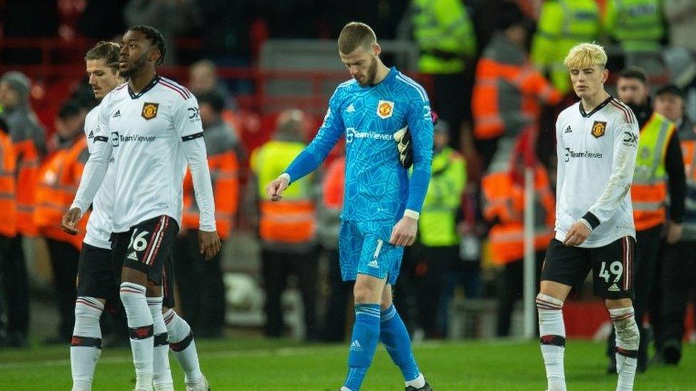 United players leaving the pitch after the match