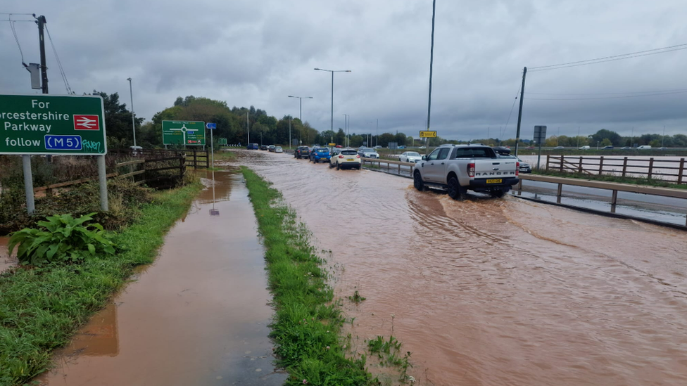 A449 approach from Malvern to Powick Roundabout