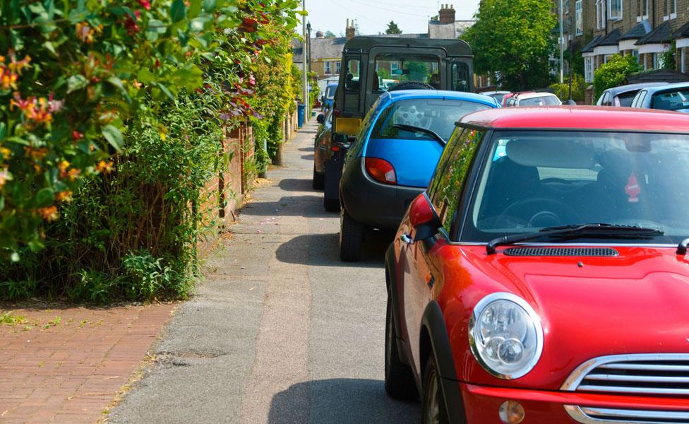 Cars on pavement